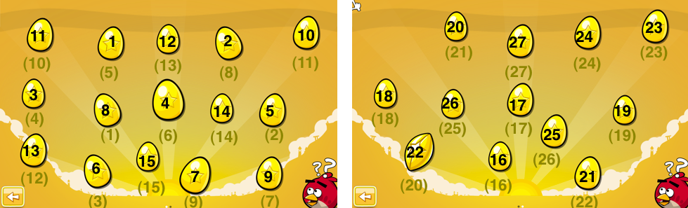Angry Birds Golden Eggs 2 Official and Site-Specific Golden Egg Numbering